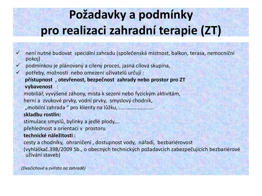 Úvod do zahradní terapie ppt stáhnout